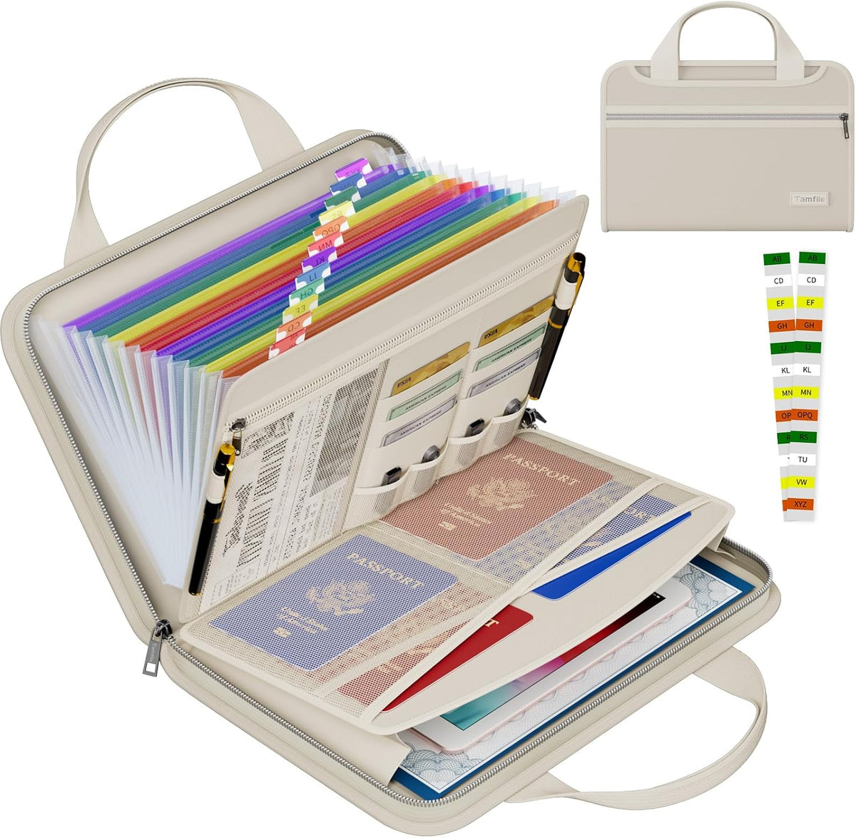 Fireproof Accordion File Organizer, Expanding File Folder