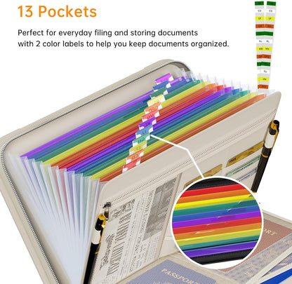 Fireproof Accordion File Organizer, Expanding File Folder