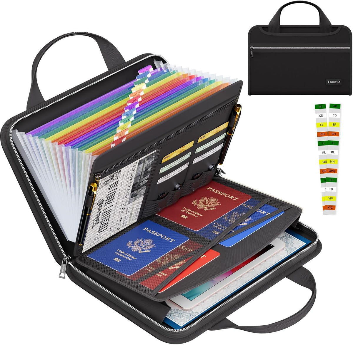 Fireproof Accordion File Organizer, Expanding File Folder