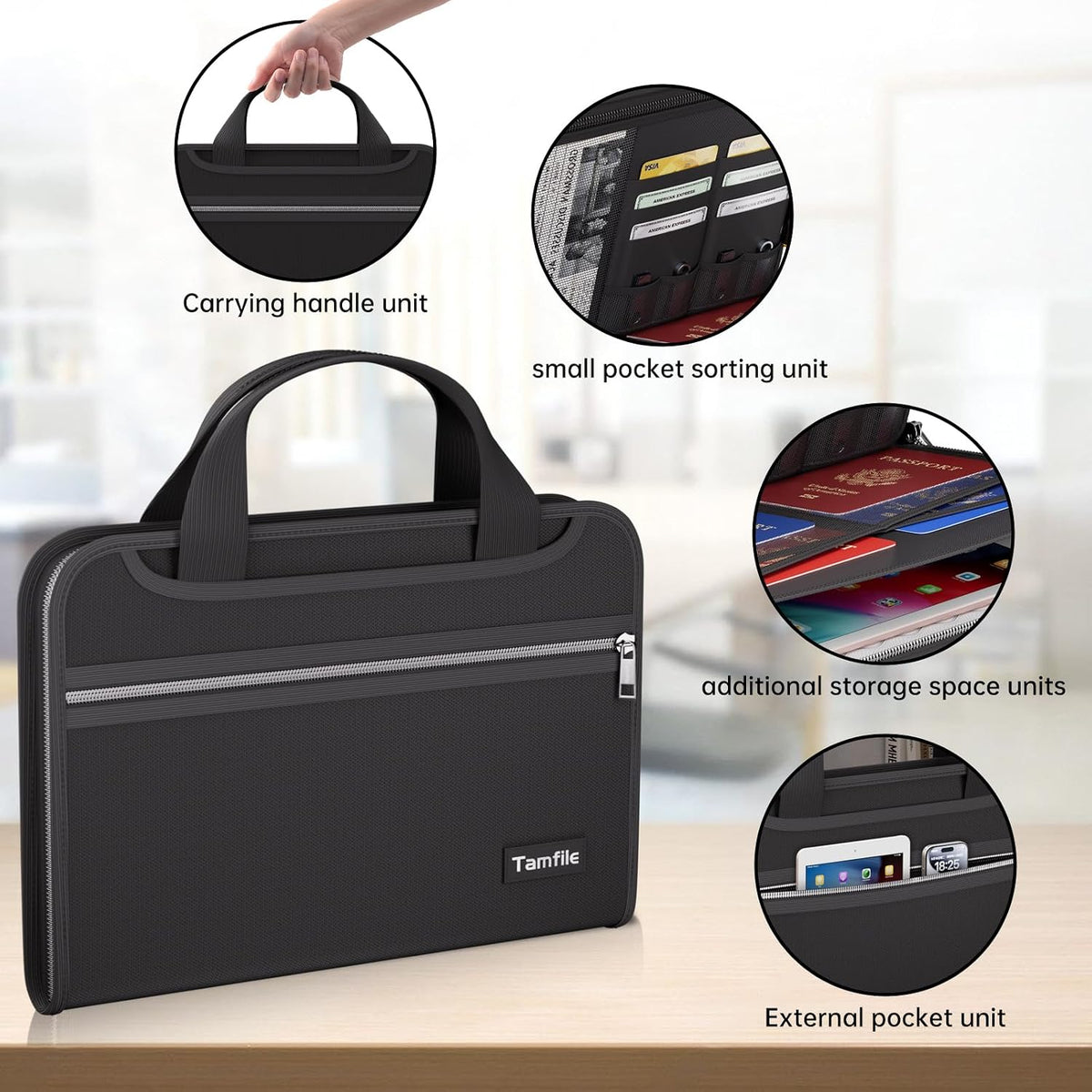 Fireproof Accordion File Organizer, Expanding File Folder