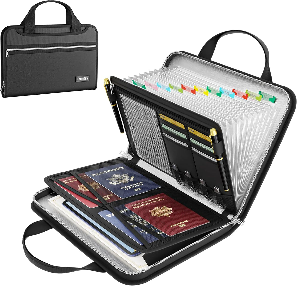 Fireproof Accordion File Organizer, Expanding File Folder