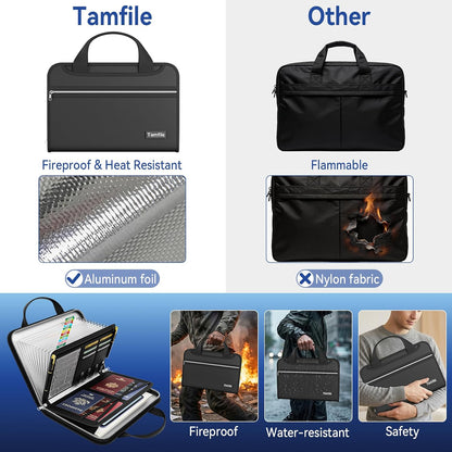 Fireproof Accordion File Organizer, Expanding File Folder