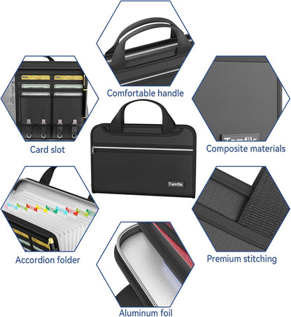 Fireproof Accordion File Organizer, Expanding File Folder