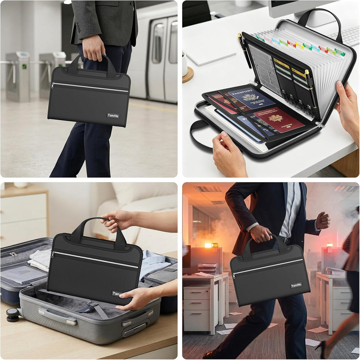 Fireproof Accordion File Organizer, Expanding File Folder