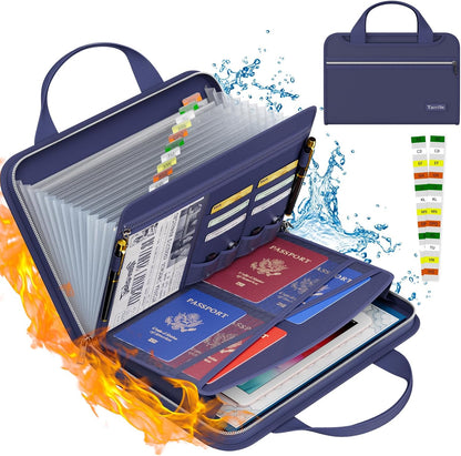 Fireproof Accordion File Organizer, Expanding File Folder