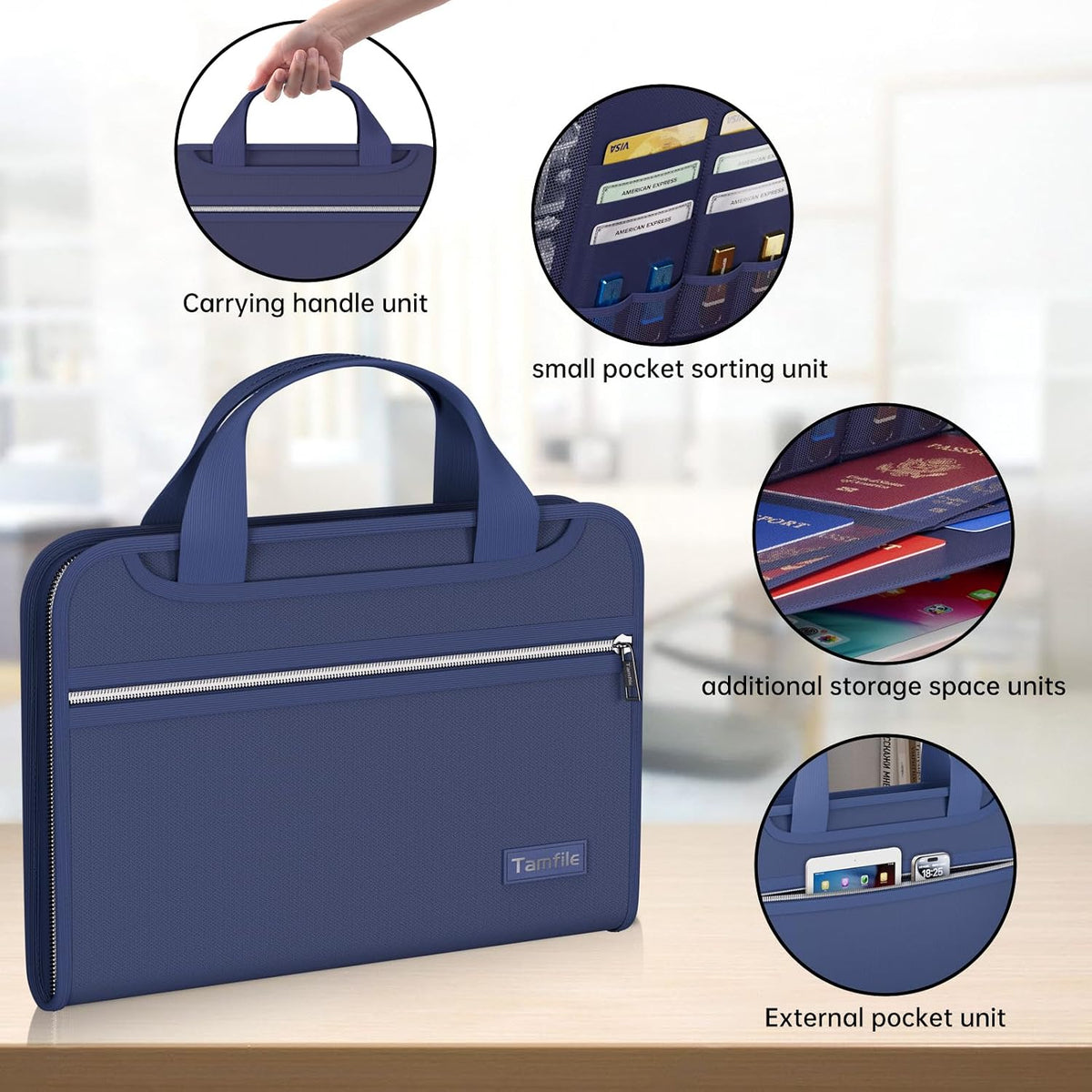Fireproof Accordion File Organizer, Expanding File Folder