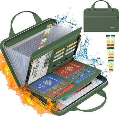 Fireproof Accordion File Organizer, Expanding File Folder
