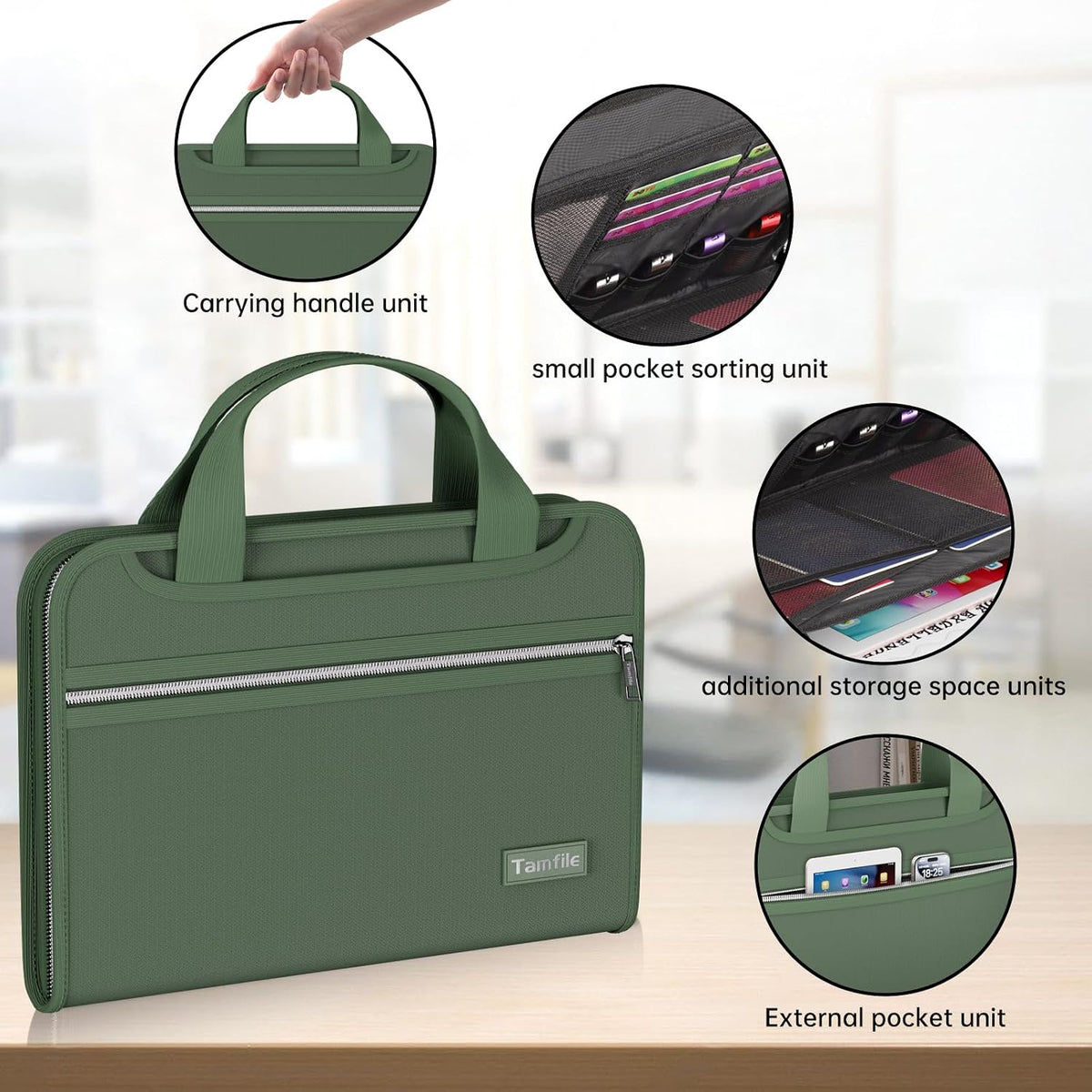 Fireproof Accordion File Organizer, Expanding File Folder