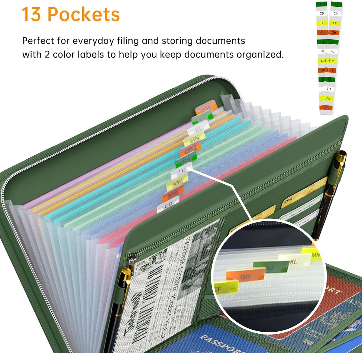 Fireproof Accordion File Organizer, Expanding File Folder