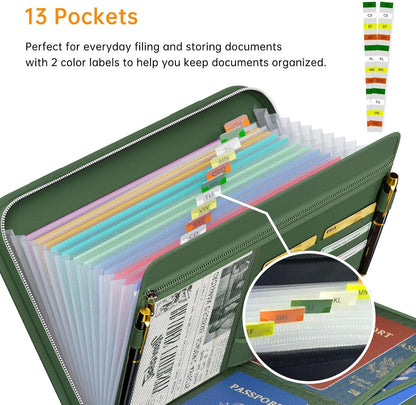 Fireproof Accordion File Organizer, Expanding File Folder