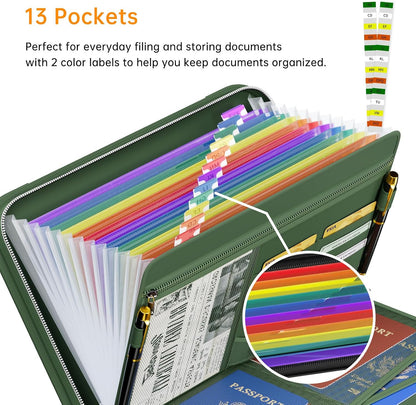 Fireproof Accordion File Organizer, Expanding File Folder