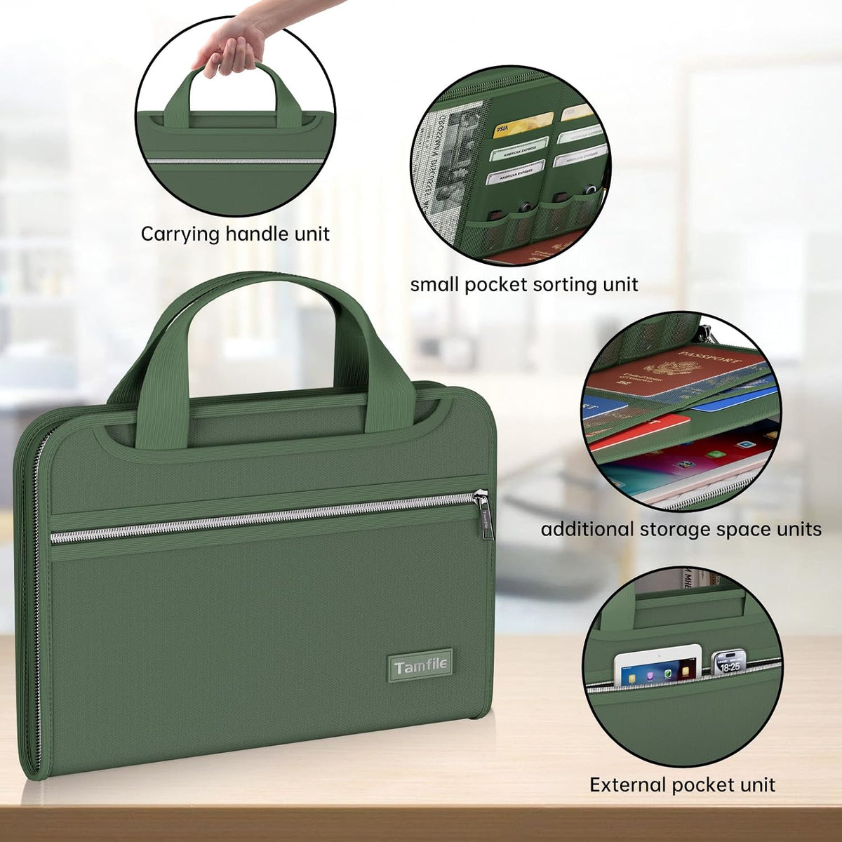 Fireproof Accordion File Organizer, Expanding File Folder