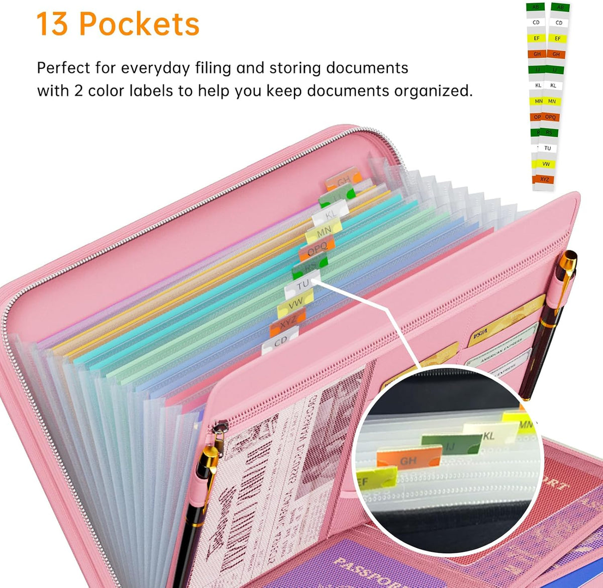 Fireproof Accordion File Organizer, Expanding File Folder