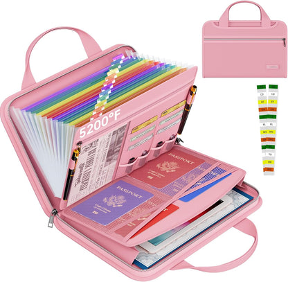 Fireproof Accordion File Organizer, Expanding File Folder
