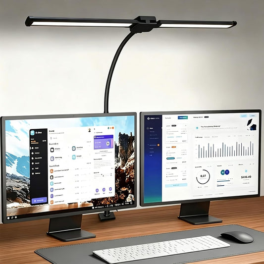 Desk Lamps for Home Office, Computer Light Bar, Double Head, Black