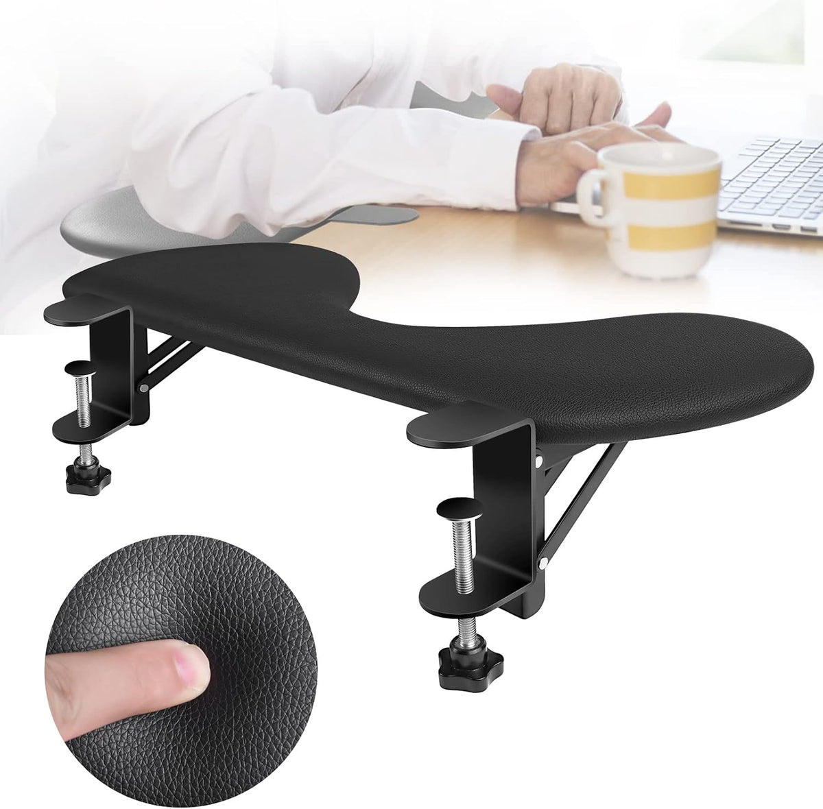 arm Rest for Desk Adjustable Arm Rest Support for arm Support for Computer Desk Ergonomic Desk Extender Rotating Mouse Pad Holder for Table Office Chair Desk