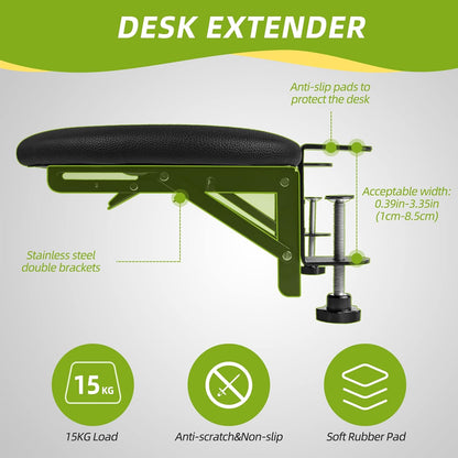 arm Rest for Desk Adjustable Arm Rest Support for arm Support for Computer Desk Ergonomic Desk Extender Rotating Mouse Pad Holder for Table Office Chair Desk