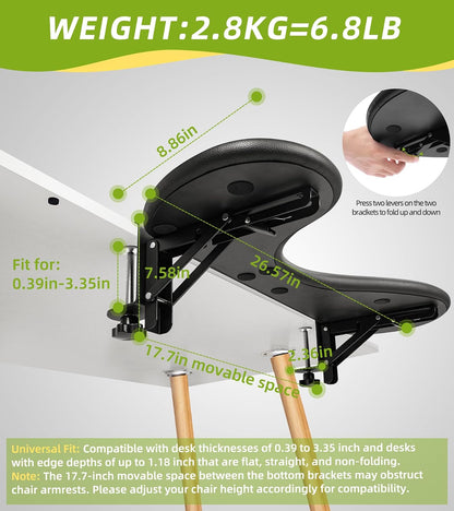 arm Rest for Desk Adjustable Arm Rest Support for arm Support for Computer Desk Ergonomic Desk Extender Rotating Mouse Pad Holder for Table Office Chair Desk