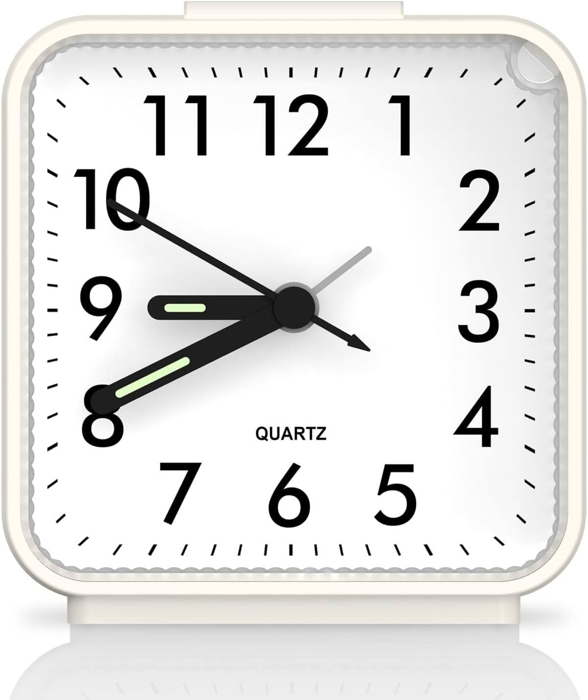 Analog Alarm Clocks, Non Ticking Table Clock with Luminous Hand & Large Display, Battery Powered Silent Bedside Alarm Clock with Snooze & Night Light Function, for Bedroom, Office