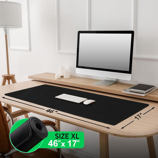 Huge 46”x17” 5mm Gaming Mouse Pad Large Mouse Pad for Desk Gaming Giant Black XXL Thick Long Extra Large Extended Big Gamer Desk Mat