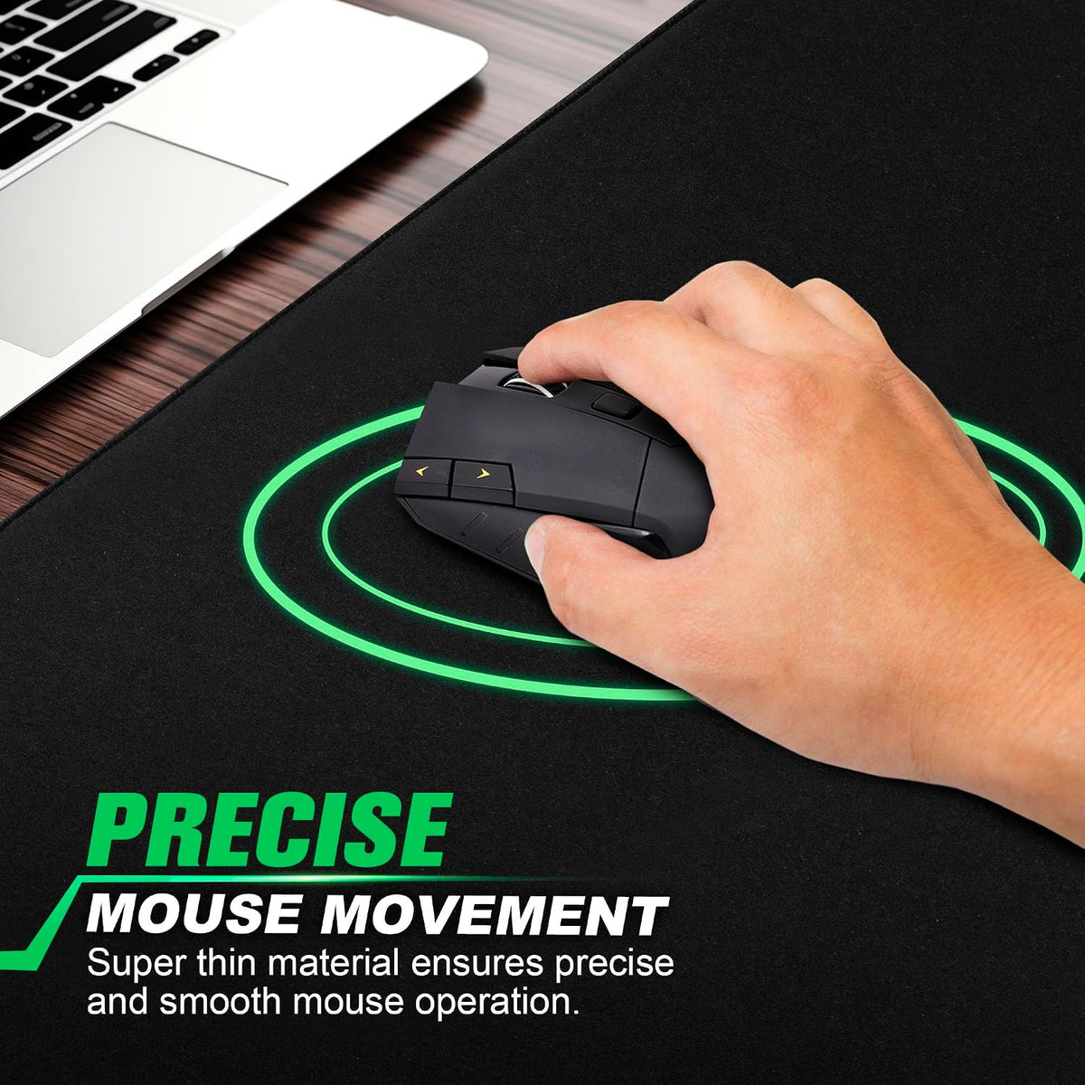 Huge 46”x17” 5mm Gaming Mouse Pad Large Mouse Pad for Desk Gaming Giant Black XXL Thick Long Extra Large Extended Big Gamer Desk Mat