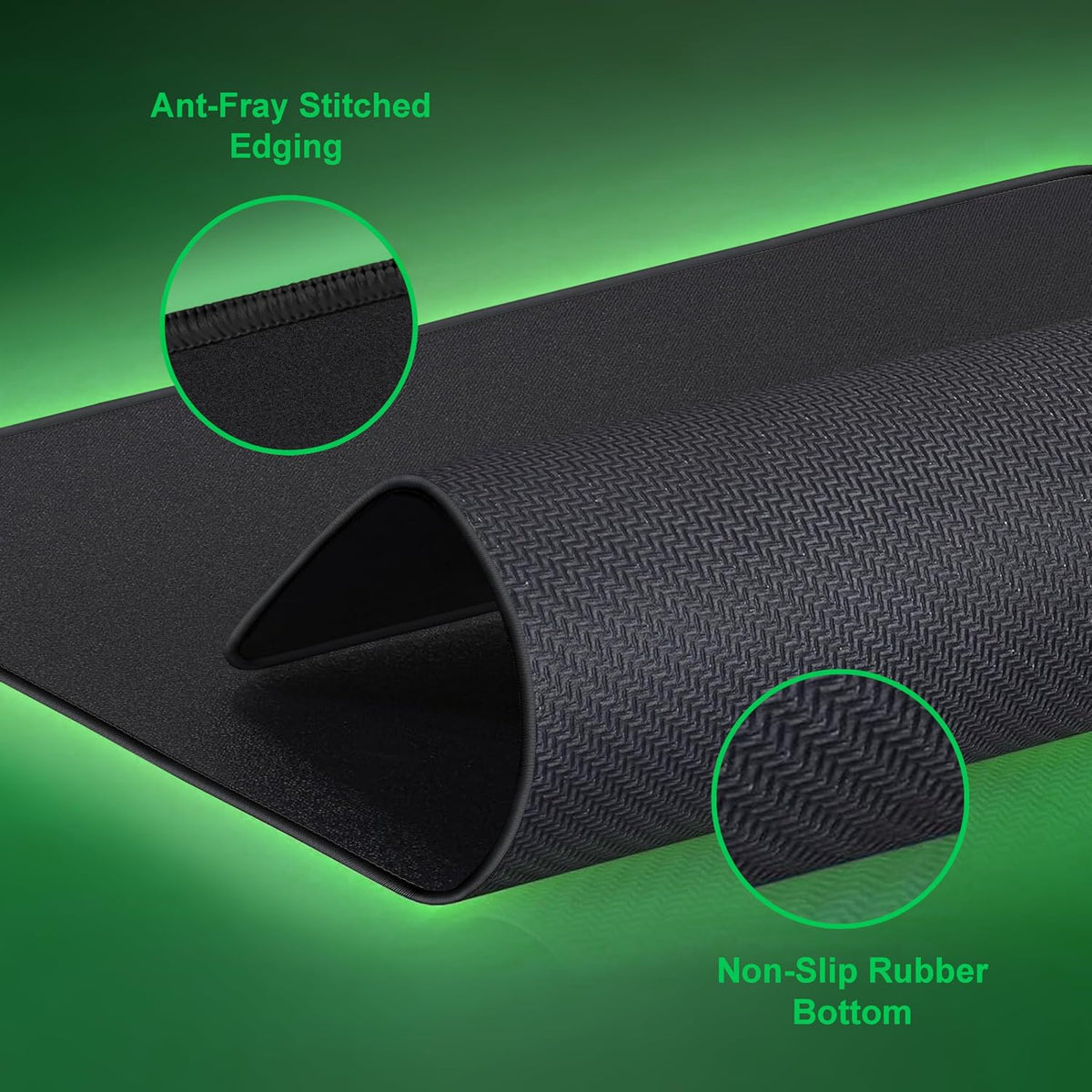 Huge 46”x17” 5mm Gaming Mouse Pad Large Mouse Pad for Desk Gaming Giant Black XXL Thick Long Extra Large Extended Big Gamer Desk Mat