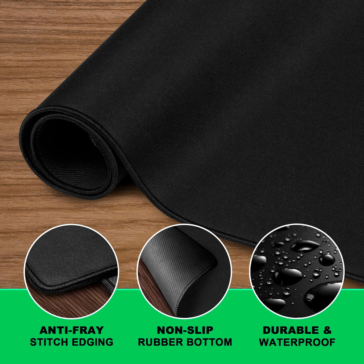 Huge 46”x17” 5mm Gaming Mouse Pad Large Mouse Pad for Desk Gaming Giant Black XXL Thick Long Extra Large Extended Big Gamer Desk Mat