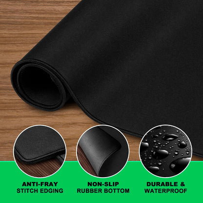 Huge 46”x17” 5mm Gaming Mouse Pad Large Mouse Pad for Desk Gaming Giant Black XXL Thick Long Extra Large Extended Big Gamer Desk Mat