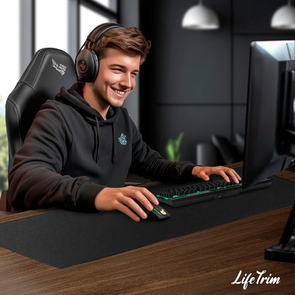 Huge 46”x17” 5mm Gaming Mouse Pad Large Mouse Pad for Desk Gaming Giant Black XXL Thick Long Extra Large Extended Big Gamer Desk Mat