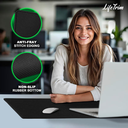 Huge 46”x17” 5mm Gaming Mouse Pad Large Mouse Pad for Desk Gaming Giant Black XXL Thick Long Extra Large Extended Big Gamer Desk Mat