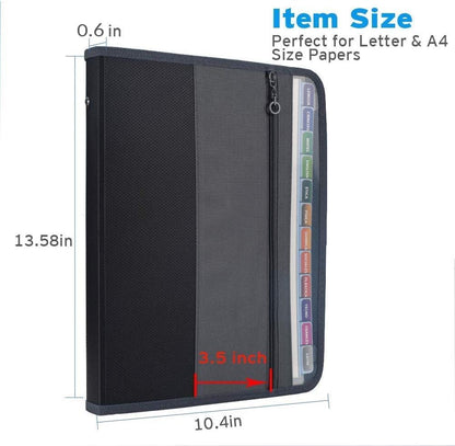 Accordion File Organizer with Zipper, 12 Pocket Expanding File Folder