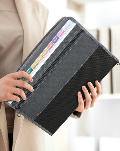 Accordion File Organizer with Zipper, 12 Pocket Expanding File Folder