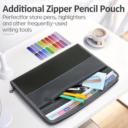 Accordion File Organizer with Zipper, 12 Pocket Expanding File Folder