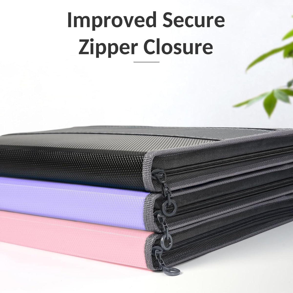 Accordion File Organizer with Zipper, 12 Pocket Expanding File Folder