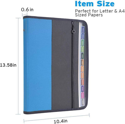 Accordion File Organizer with Zipper, 12 Pocket Expanding File Folder