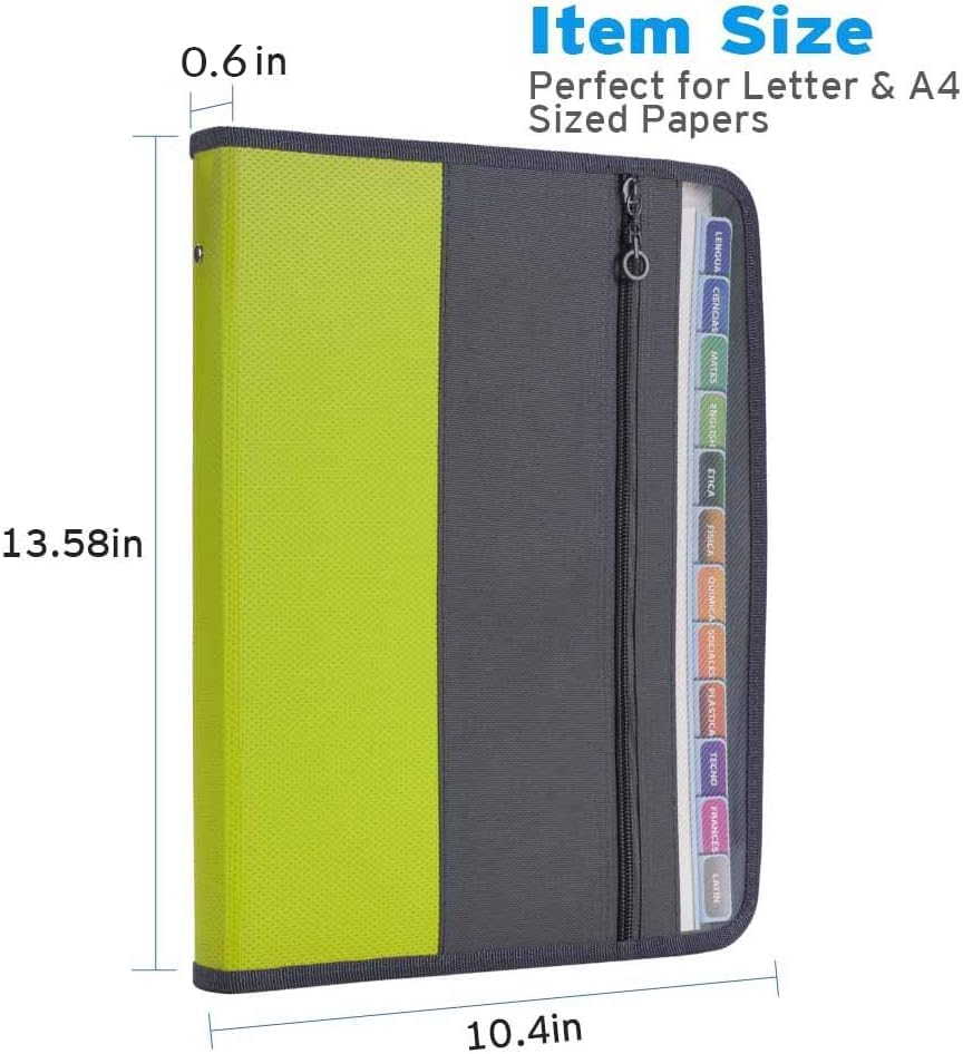 Accordion File Organizer with Zipper, 12 Pocket Expanding File Folder