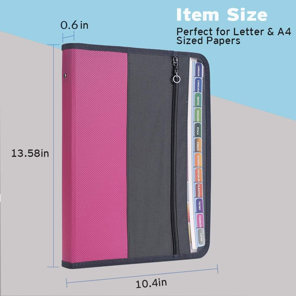 Accordion File Organizer with Zipper, 12 Pocket Expanding File Folder