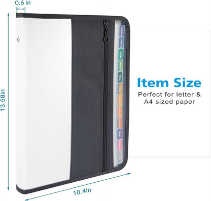 Accordion File Organizer with Zipper, 12 Pocket Expanding File Folder