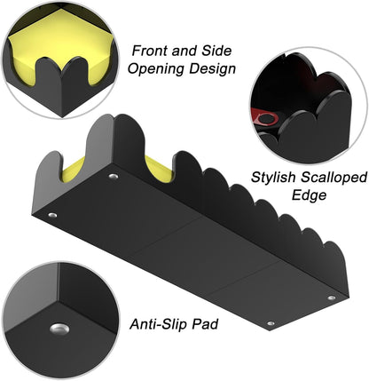 Magnetic 3-in-1 Acrylic Sticky Note Holder Dispenser | Modern Desktop Organizer for 3x3 Post It Notes & Memo Pads with Non-Slip Base | for Productive Workspace at Office, Home or School | Clear