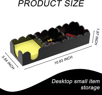 Magnetic 3-in-1 Acrylic Sticky Note Holder Dispenser | Modern Desktop Organizer for 3x3 Post It Notes & Memo Pads with Non-Slip Base | for Productive Workspace at Office, Home or School | Clear