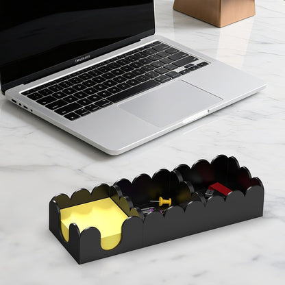 Magnetic 3-in-1 Acrylic Sticky Note Holder Dispenser | Modern Desktop Organizer for 3x3 Post It Notes & Memo Pads with Non-Slip Base | for Productive Workspace at Office, Home or School | Clear