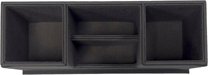 Desk Organizer, Desktop Caddy Leather Multi-compartment Pen Holder Office Stationer Organizer, Black