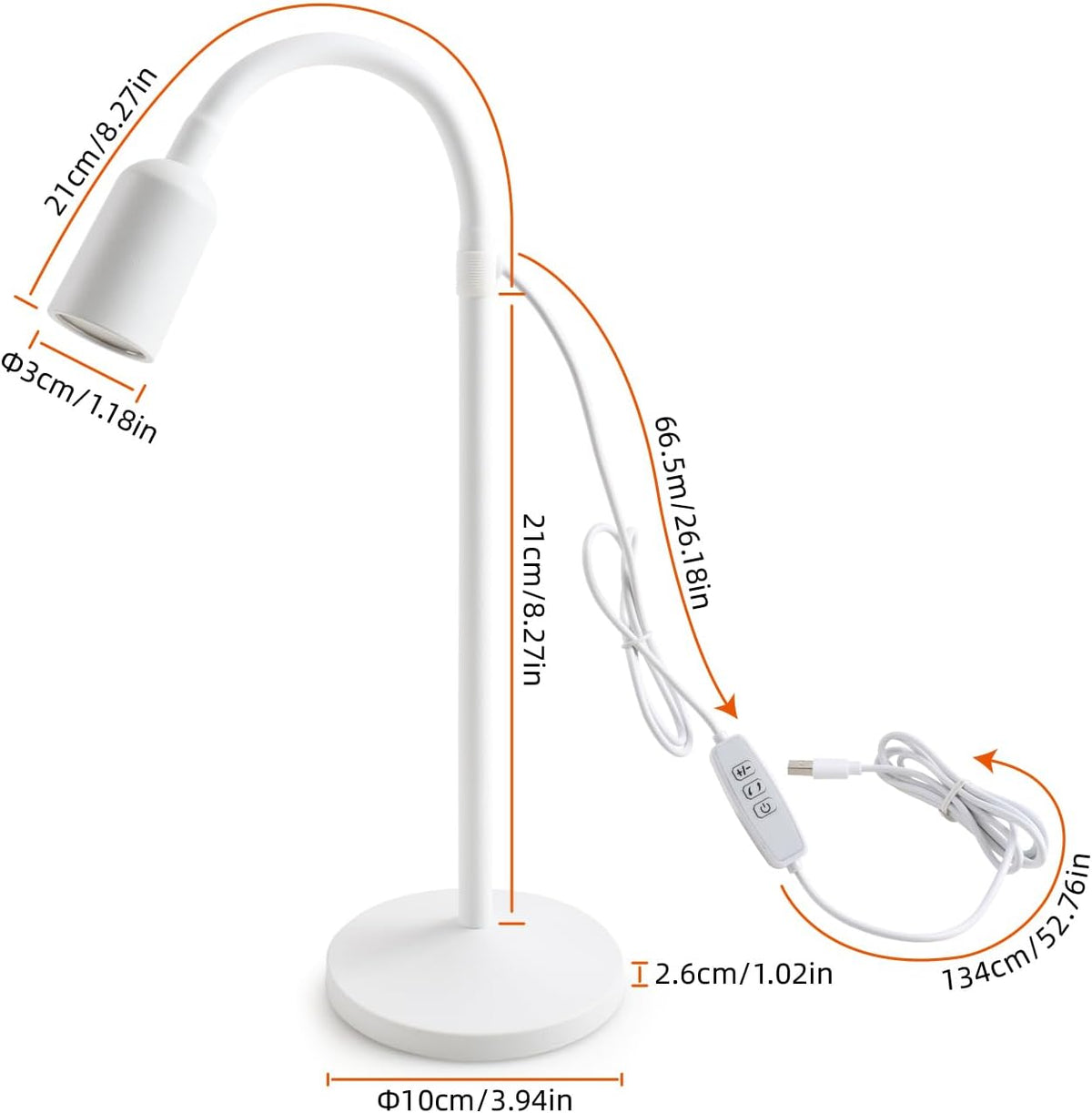 Small Desk Lamp with Flexible Gooseneck, USB Reading Light Nightstand with 3 Color Temperatures, Dimmable Eye-Caring Bedside Table Lamp for Home Office Bedroom Dorm RV - Black
