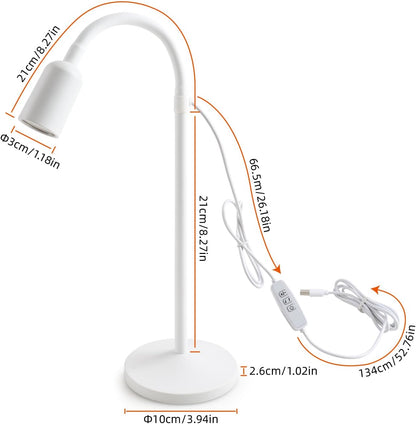 Small Desk Lamp with Flexible Gooseneck, USB Reading Light Nightstand with 3 Color Temperatures, Dimmable Eye-Caring Bedside Table Lamp for Home Office Bedroom Dorm RV - Black