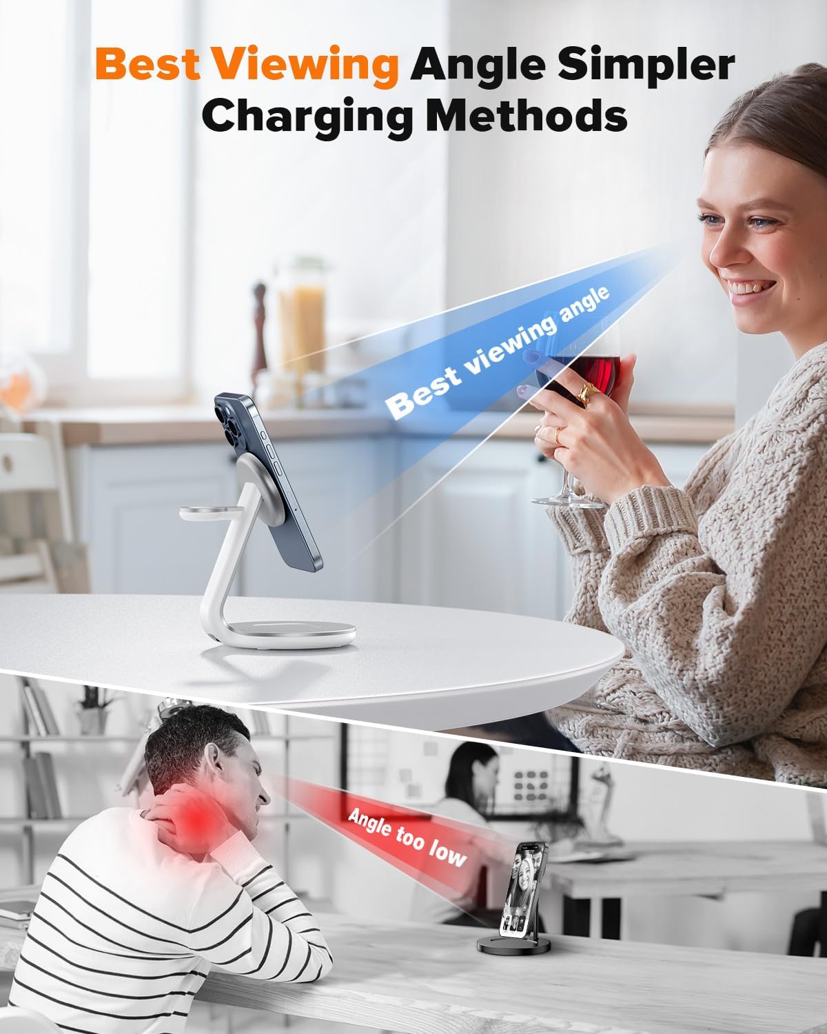 HERRBOLAI 3 in 1 Charging Station Compatible with Magsafe Charger