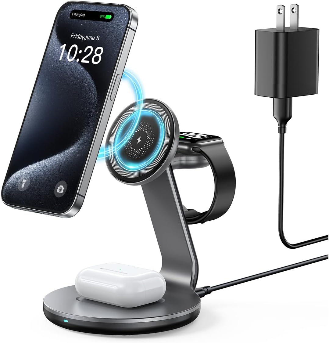 HERRBOLAI 3 in 1 Charging Station Compatible with Magsafe Charger