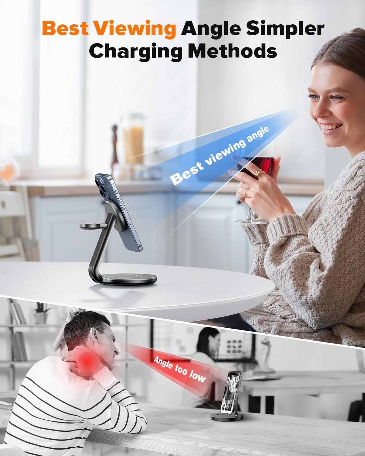 HERRBOLAI 3 in 1 Charging Station Compatible with Magsafe Charger