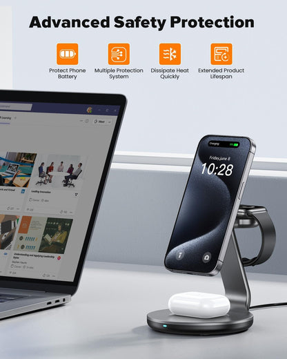 HERRBOLAI 3 in 1 Charging Station Compatible with Magsafe Charger