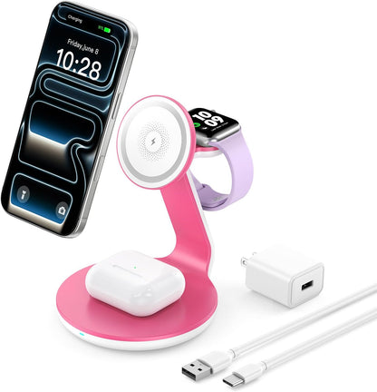 HERRBOLAI 3 in 1 Charging Station Compatible with Magsafe Charger