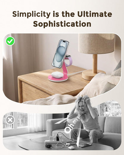HERRBOLAI 3 in 1 Charging Station Compatible with Magsafe Charger